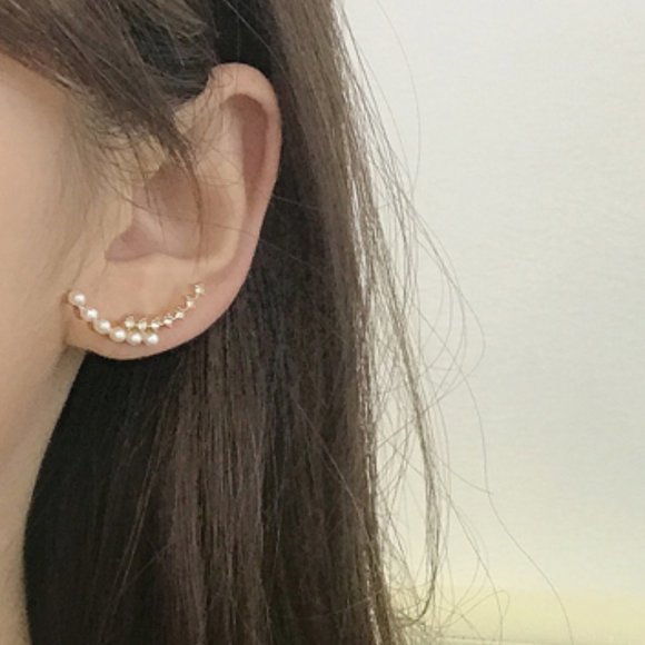 💙S925 Dreamy Moon Wave Earrings - Picture 3 of 6